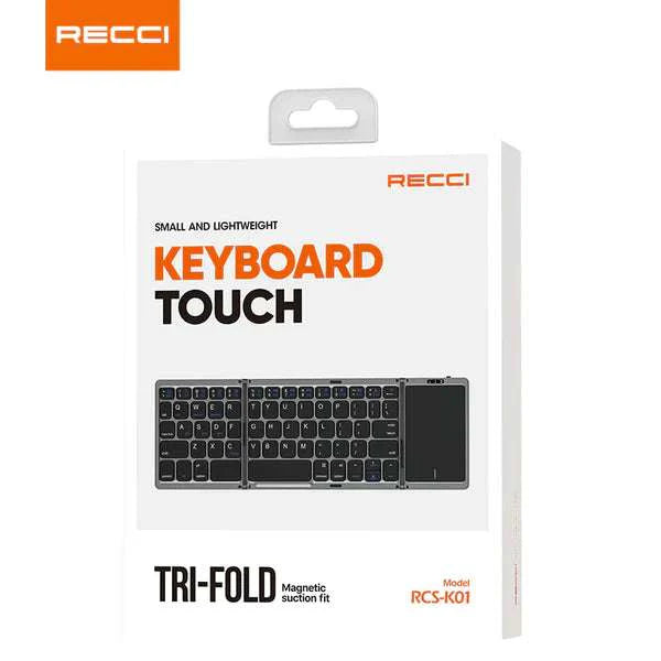 Recci RCS-K01 Triple Folding Touch Bluetooth Keyboard