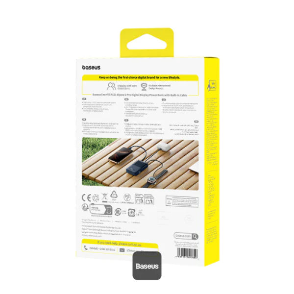 Baseus EnerFill FC51 Bipow2 Pro Power Bank 20000mAh 22.5W Black Built-in Cable