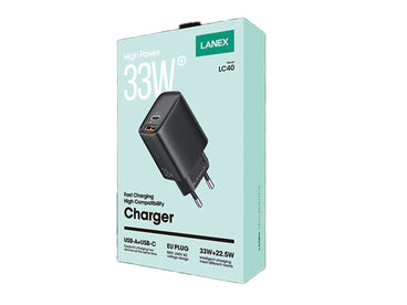 Lanex LC40 33Watt Power Adapter, 2 Ports Black