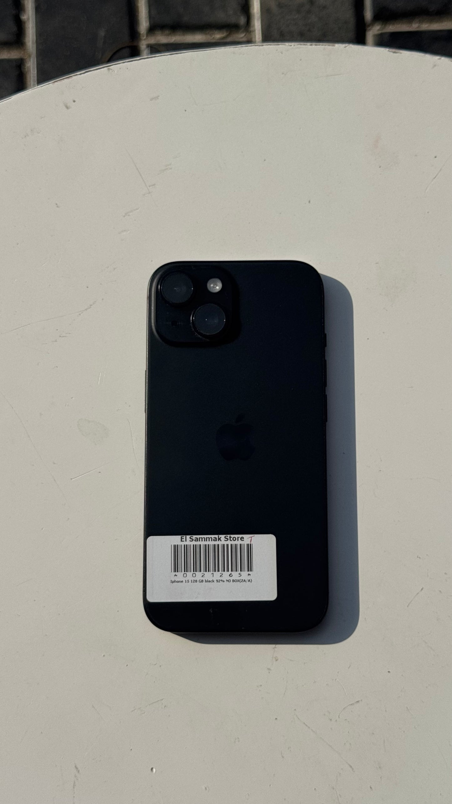 iPhone 15 (128GB) – Black | Battery 92% | ZA/A | 33,500 EGP