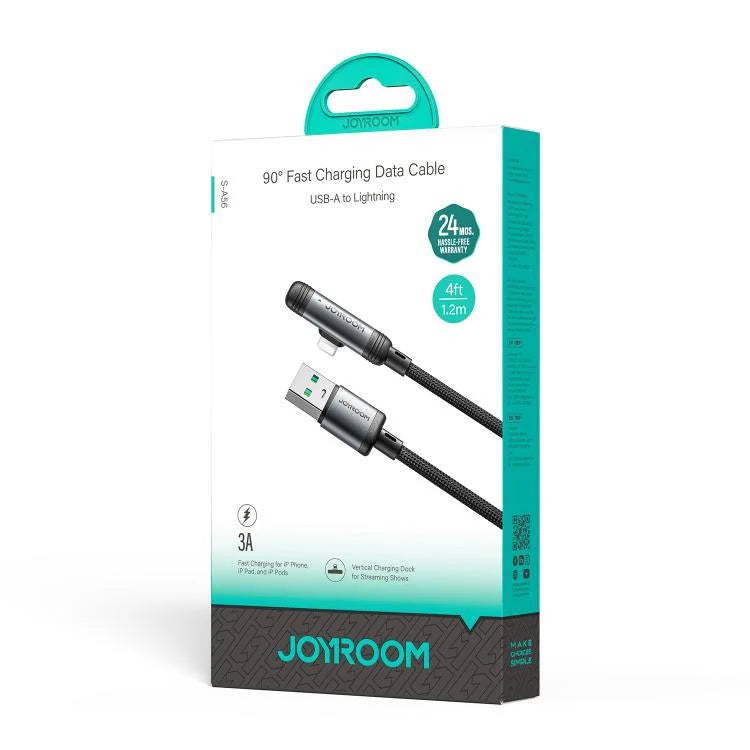 Joyroom 90 Degree Fast Charging Data Cable 3A USB to Lightning