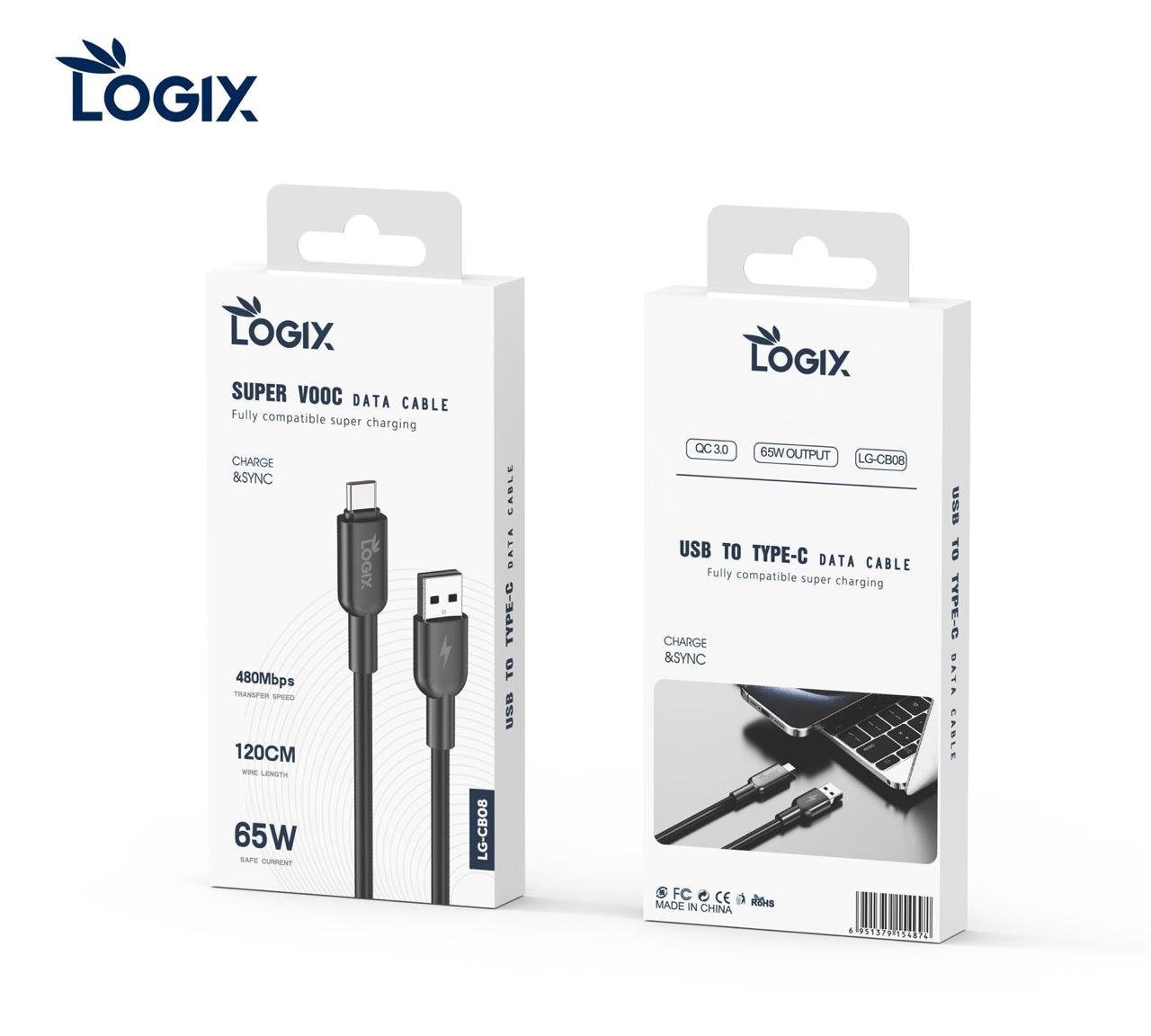 Logix Super VOOC Data Cable / USB to Type-C Data Cable