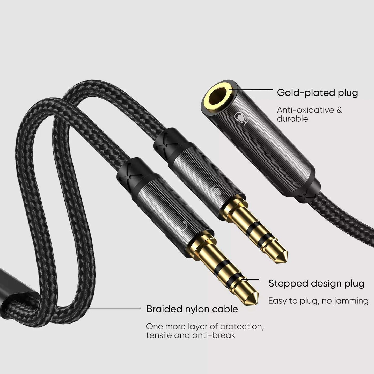Joyroom SY-A05 Headphone Female To 2-Male Y-Splitter Audio Cable