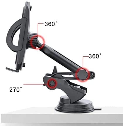 Yesido C111 WindshieldDashboard Stretchable Flexible Arm Car Suction Cup Bracket for Devices, 4.5-6.8in - Black