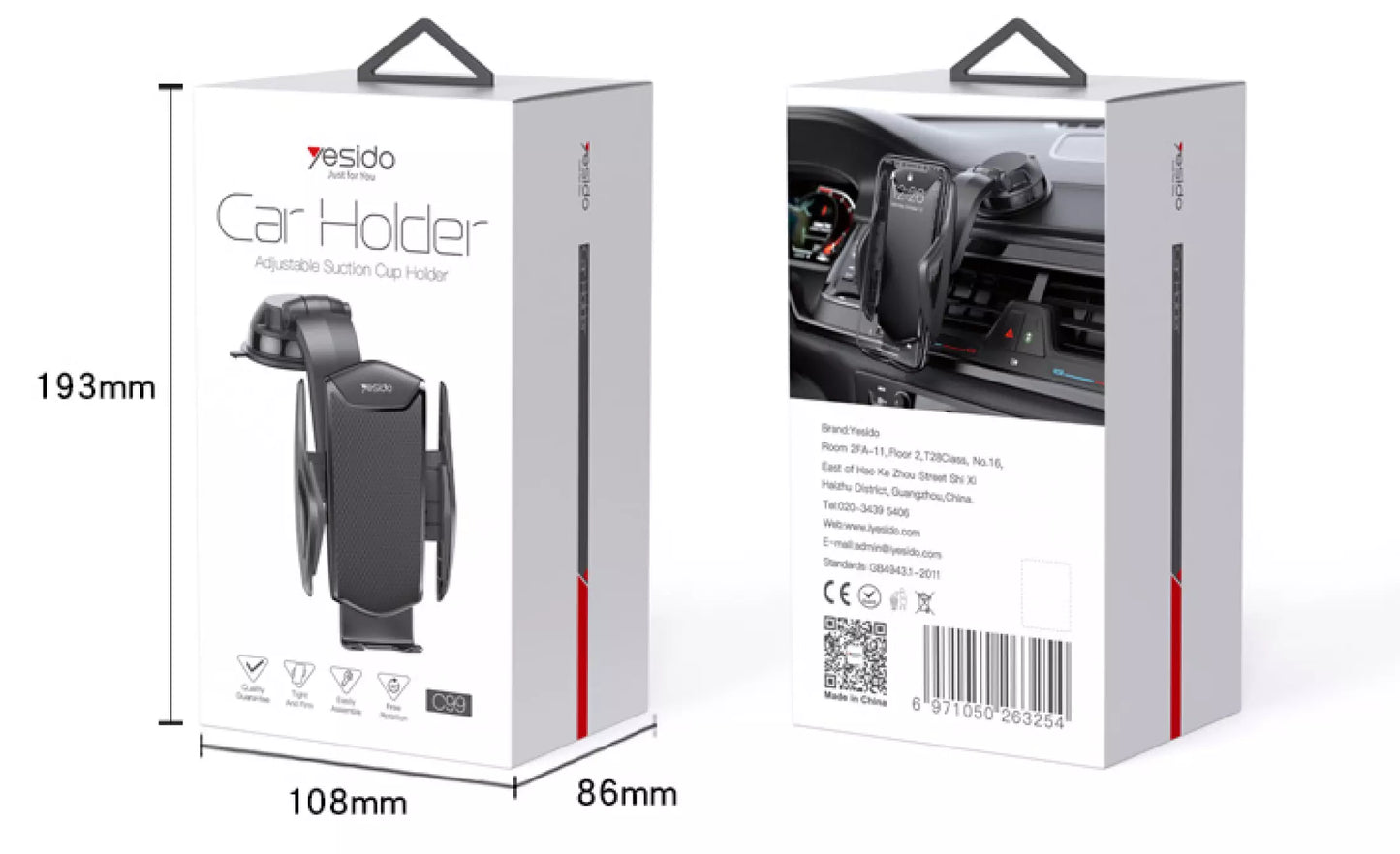 Yesido Car Holder C99 Center Console Adsorbtion Roatatable Phone Holder Navigation Car Mount