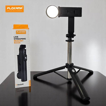 Plokama LIVE K7 LED Selfie Stick 1.1M (3.6 Feet) Live Broadcasting Selfie Stand With Rechargeable Light Selfie K7 Bluetooth LED 4 in 1 Tripod LED Remote Control Tripod 110cm Selfie Stick