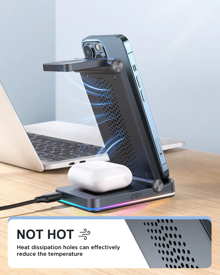JOYROOM JR-WQN01 3-in-1 Foldable Wireless Charging Station