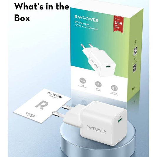 PD Pioneer 30W Wall Charger White