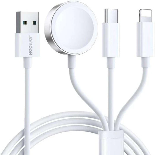 Joyroom S-IW008 3-in-1 Magnetic Charger | Lightning + Type-C + Watch Charger (USB-A, 1.2M)