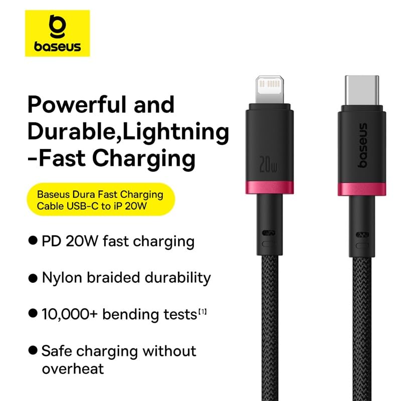 aseus Dura USB-C to iP 20W Charging Cable – Fast, Durable & Reliable