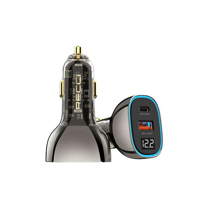 RCC-N21 95W Car Charger – USB-C + USB-A | Transparent Design