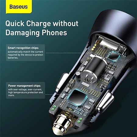 Baseus 40 Watt Car Charger With Dual Ports