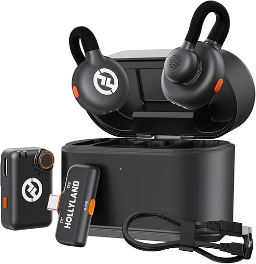 Hollyland Lark M2S Combo (Camera RX+USB-C RX+ Lightning Cable) Wireless Lavalier Microphone for iPhone/Camera/Android/PC, Titanium Clip, Noise Cancelling, 30H Use, Vlog, Interview, Content Creation