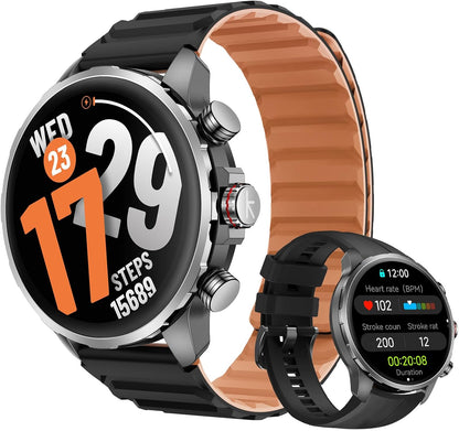 Kieslect Smartwatch Kr 3 Black 47mm, 1.5" AMOLED HD, GPS, Bluetooth Call & Text, 178 Sports Modes, Health, Fitness & Sleep Tracker, 5ATM Waterproof Fit Men and Women