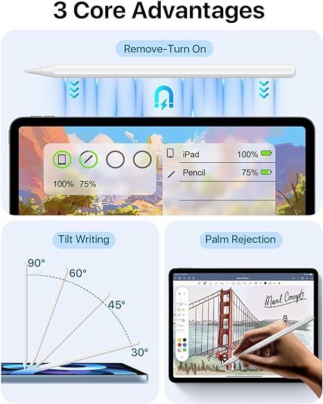 Joyroom JR-X9s Touch Sensitive Stylus Pen with Effective Capacity - White