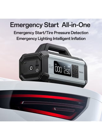 YESIDO VC13 5-in-1 Car Jump Starter, 150PSI Tire Inflator, 10000mAh Power Bank, Air Compressor