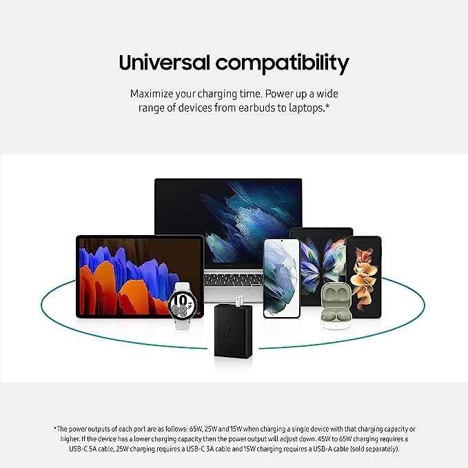 Samsung 65W 3-Port Super Fast Charging Wall Charger - Black