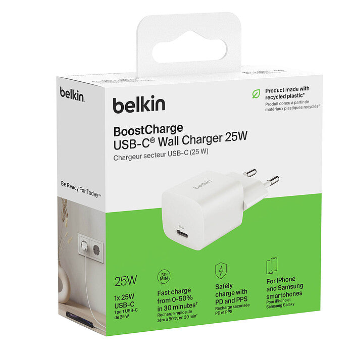 Belkin BoostCharge USB-C Charger (25W) (White)