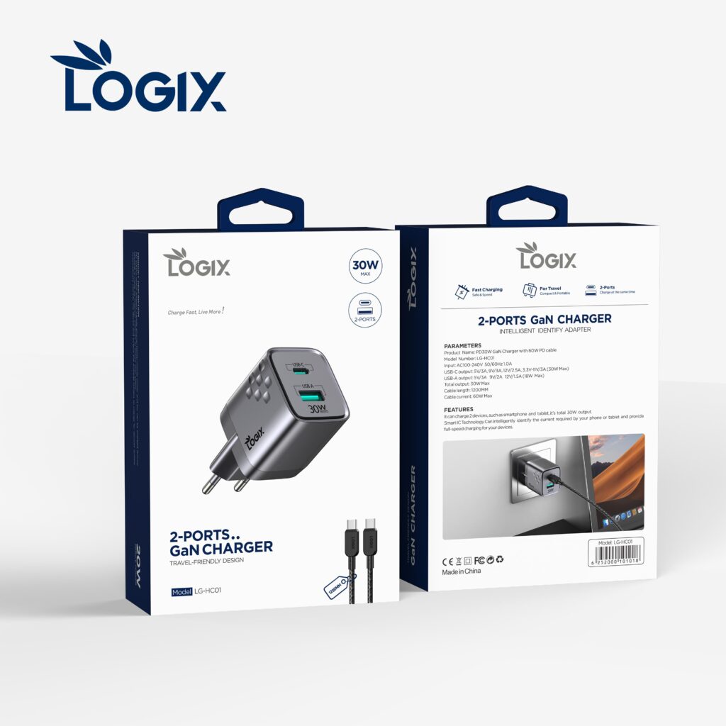 Logix 30W 2-Ports GaN Charger