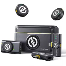 Hollyland LARK M2 Wireless Lavalier Microphone for iPhone – 300m Range, 30-Hour Battery, Noise Cancelling Mic for Vlogging & Photography