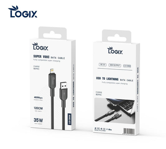 Logix Super VOOC Data Cable / USB to Lightning Data Cable