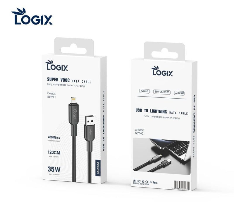 Logix Super VOOC Data Cable / USB to Lightning Data Cable