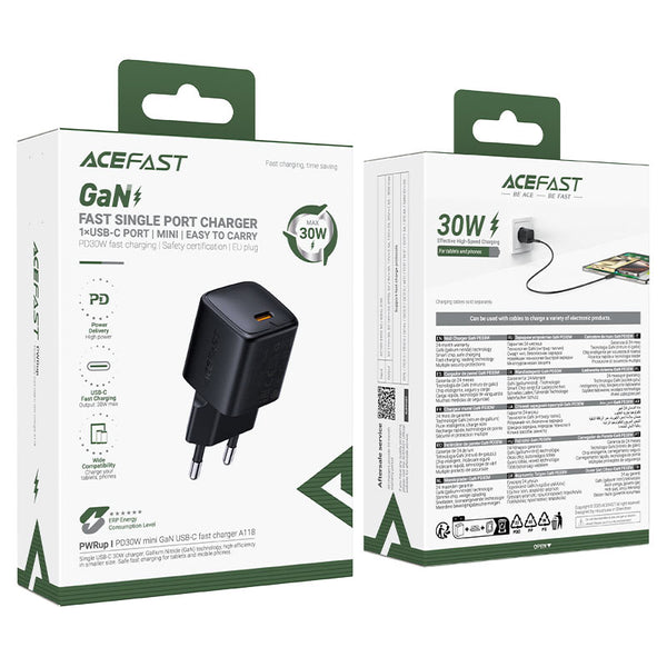 Fast Charge Wall Charger A118 PD30W GaN (1xUSB-C) EU