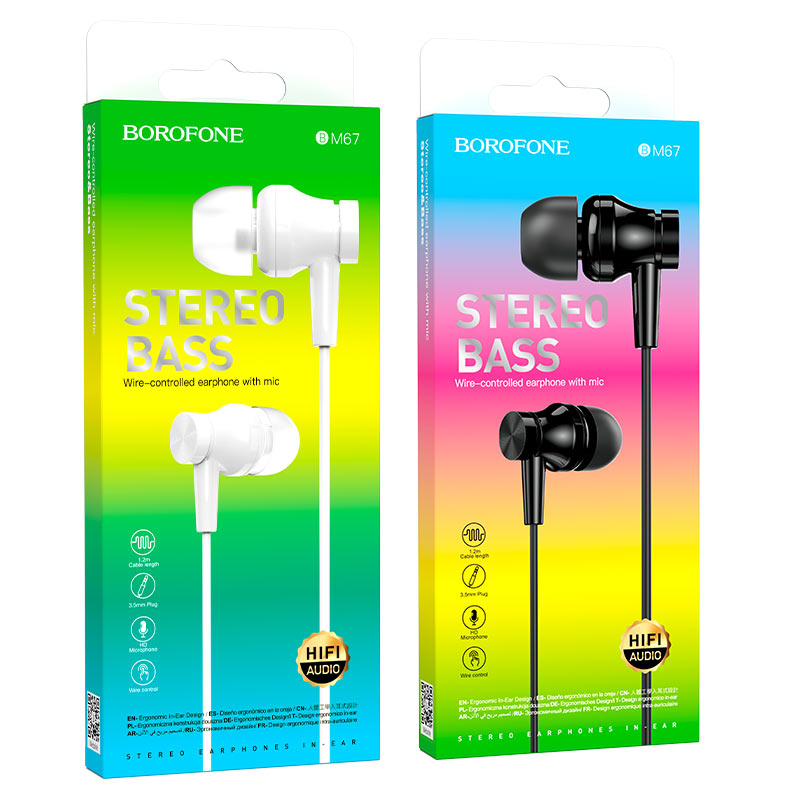 BOROFONE BM67, 3.5mm Wired Earphones With Mic.
