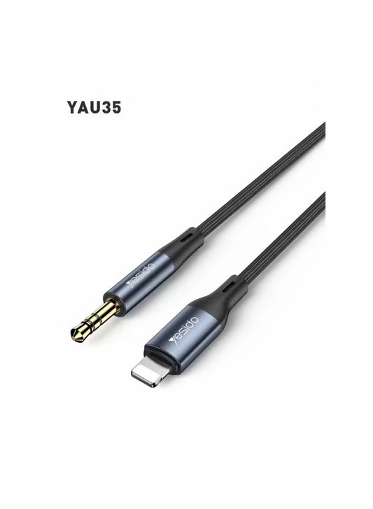 Yesido YAU35 Lightning to 3.5mm AUX Audio Adapter Cable for iPhone, High-Quality Sound, Durable, Compact, and Portable