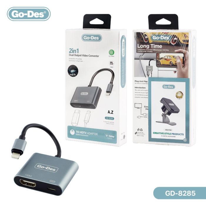 Go-Des GD-8285 2 in 1 IPhone Adapter