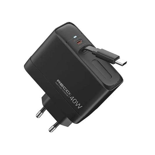 Recci RC102E 40W Wall Charger with Stretchable Cable