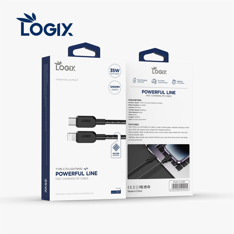 Logix 35W Powerful Line Fast Charging PD Cable