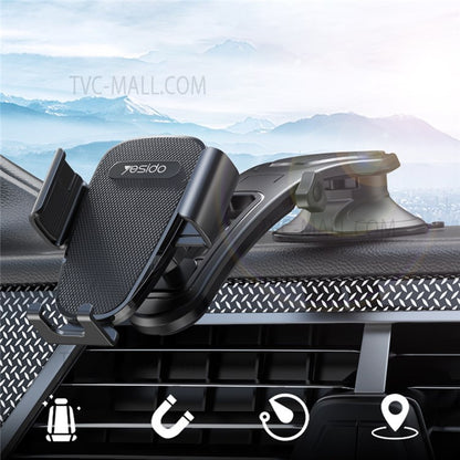 YESIDO C130 Universal Car Dashboard Suction Cup Mobile Phone Holder Stand Adjustable Bracket
