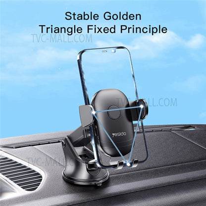 YESIDO C138 Angle-adjustable Car Phone Holder Strong Suction