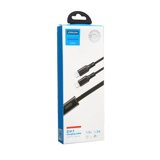 Joyroom S-L422 2 in 1 Charging Cable 2 lightning – Black