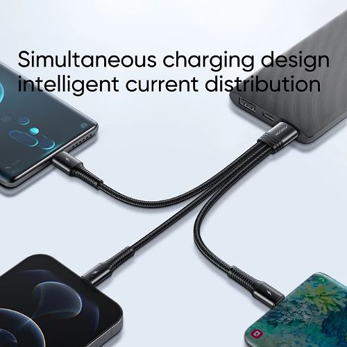 JOYROOM S-01530G9 - 3in1 Short Charging Cable 3.5A -0.15M - Black