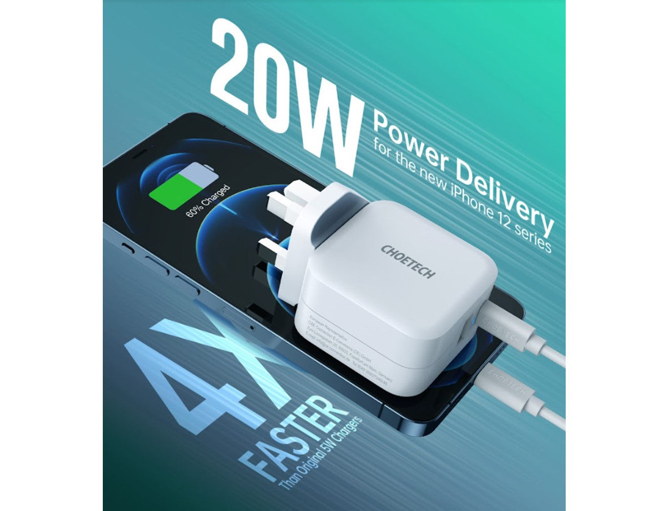 CHOETECH PD5002 38W DUAL PORTS FAST CHARGING Adapter