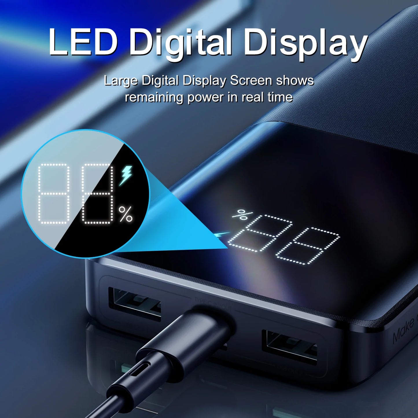 Joyroom JR-QP191 22.5 Watt fast charging powerbank 10000 mAh with LCD display